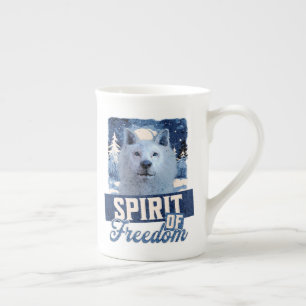 Caneca De Porcelana Lobo Ártico Espírito da Liberdade