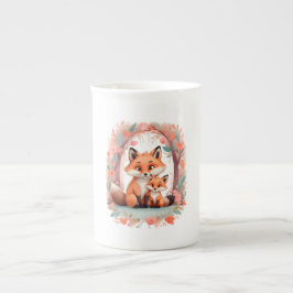 Caneca De Porcelana Lobo Mãe e Filha Mug - Presente Familiar para Pare