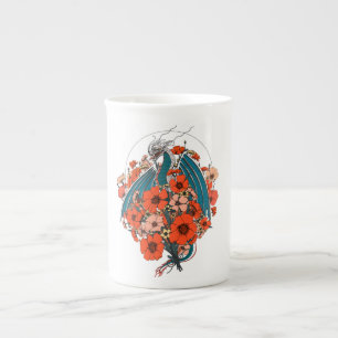Caneca De Porcelana Logotipo do Dragão Asiático