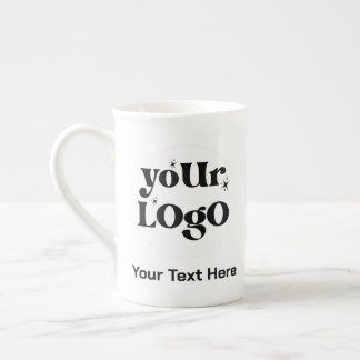 Caneca De Porcelana Logotipo e texto minimalistas