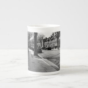 Caneca De Porcelana London Street View England preto e branco