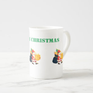 Caneca De Porcelana Louça de Ossos Especialidade Feliz Natal Desejado 