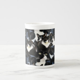 Caneca De Porcelana Loucura do gato do smoking