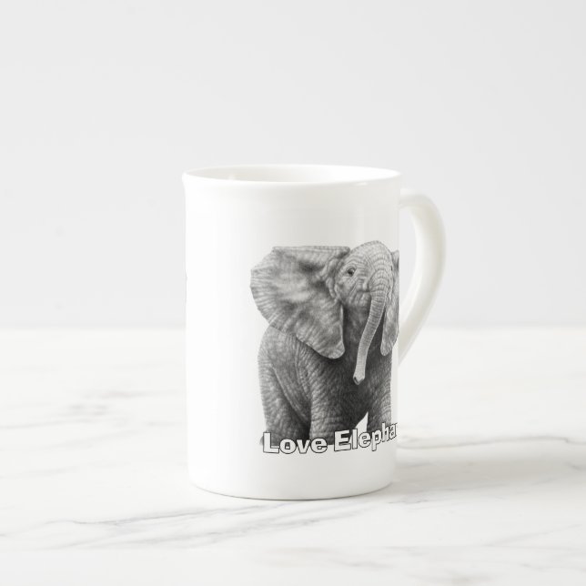 Caneca De Porcelana Love Elephants Specialty Mugs (Frente Esquerda)
