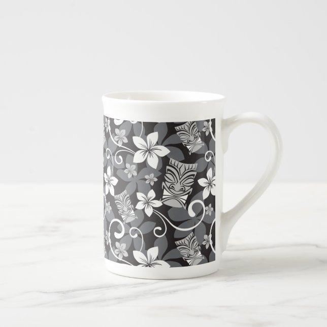 CANECA DE PORCELANA LUAU TIKI PATTERN (CHARCOAL) (Direita)