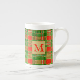 Caneca De Porcelana MAC GREGOR TARTAN Osso China Mug + Inicial