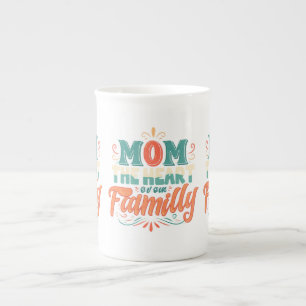 Caneca De Porcelana Mãe: O Coração da Nossa Família - Especialidade