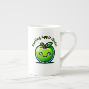 Caneca De Porcelana Mágica Apple Sorridente