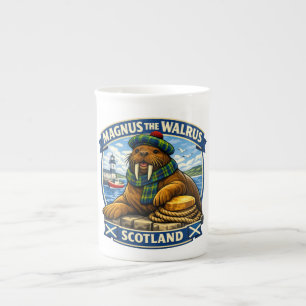 Caneca De Porcelana Magnus a Morsa Escocesa Amorosa Costa da Escócia