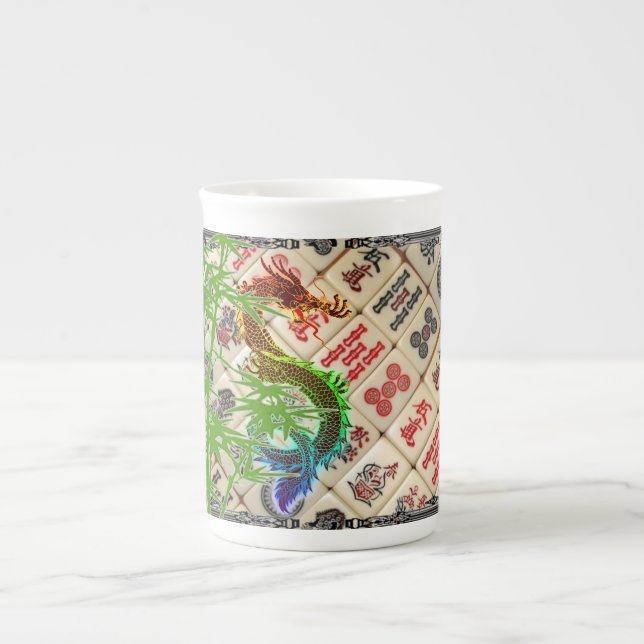 Caneca De Porcelana Mahjong (Frente)
