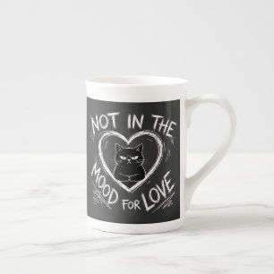 Caneca De Porcelana Mal Humorado Gato Sarcástico Não Está com Disposiç