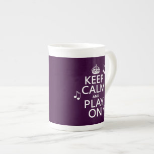 Caneca De Porcelana Mantenha a calma e o jogo sobre - notas da música