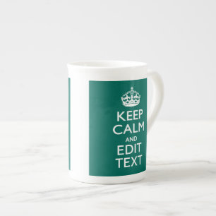 Caneca De Porcelana Mantenha a calma e tenha seu texto na cerceta