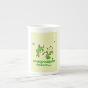 Caneca De Porcelana Mapa da Indonésia da Ilha Komodo