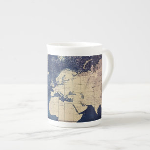 Caneca De Porcelana Mapa do Mundo Celestial de Roxo Vintage (7)