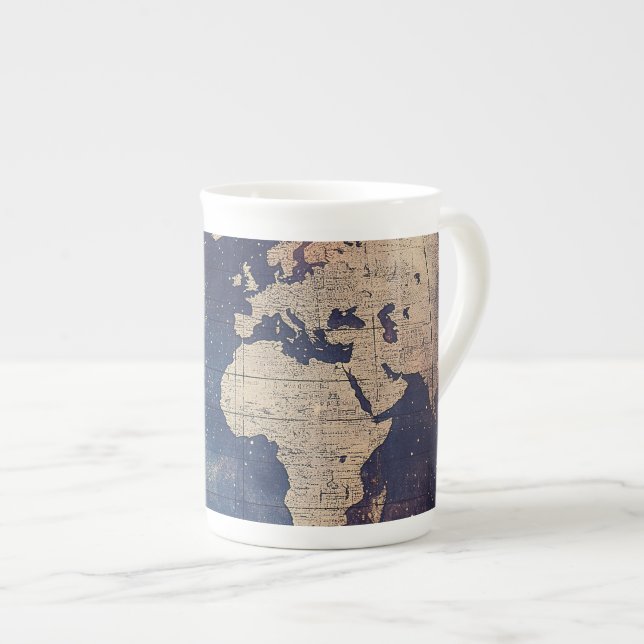 Caneca De Porcelana Mapa do Mundo Celestial Roxo (11) (Frente Esquerda)