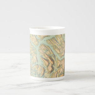 Caneca De Porcelana Mapas da Noruega - Série Bergen 1925