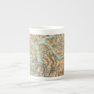 Caneca De Porcelana Mapas da Noruega - Série Bergen 1925