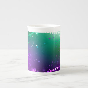 Caneca De Porcelana Mardi Gras Festive Purple Background