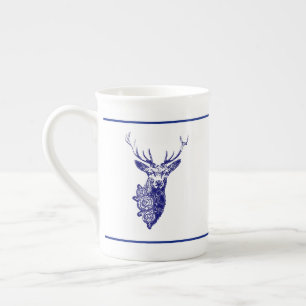 Caneca De Porcelana Marinho do fanfarrão & dos cervos dos botões BOH