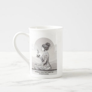 Caneca De Porcelana Meditação Espresso Zen Um Atirando Buda