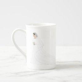 Caneca De Porcelana Meghan Markle Vestido Real Casamento Osso China Mu