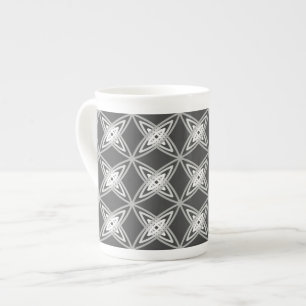 Caneca De Porcelana meio século Atômica Moderno - Cinza de carvão v