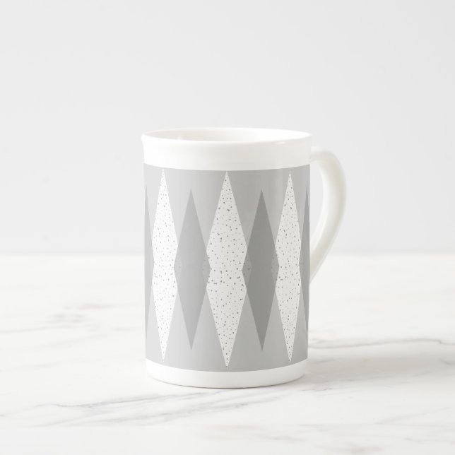 Caneca De Porcelana Meio século Moderno Argyle Bone China Mug (Frente Esquerda)
