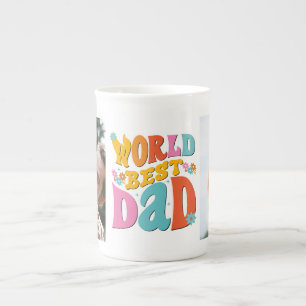 Caneca De Porcelana Melhor Colagem de Fotografias com Retro 2 do Mundo