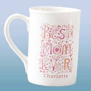 Caneca De Porcelana Melhor Mãe de Todos os Tempos Personalizado Aquare