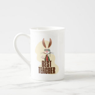 Caneca De Porcelana Melhor Professora do Coelho Engraçado