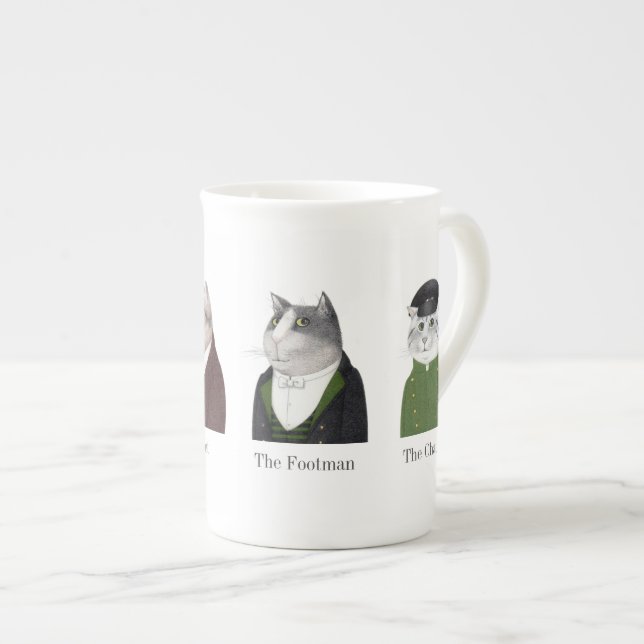 Caneca de porcelana MEN CATS + Texto (Frente Esquerda)