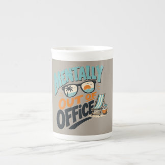 Caneca De Porcelana Mentalmente Fora do Escritório