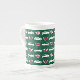 Caneca De Porcelana Mini Cooper Hearts Britânicos - Green Bone China M