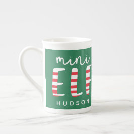 Caneca De Porcelana Mini Elf Festivo Vermelho, Verde e Branco