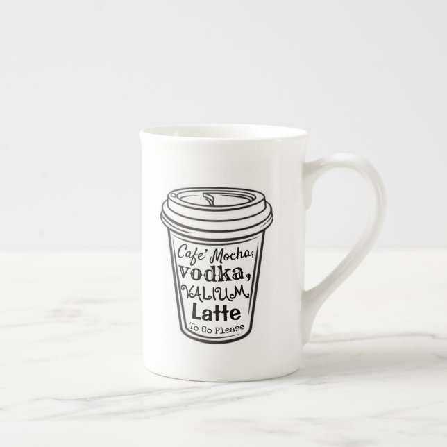 Caneca De Porcelana Mocha, Vodka, Valium Mug (Direita)