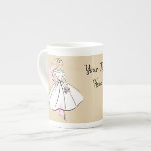 Caneca De Porcelana Moda Noiva Manga Texto neutro