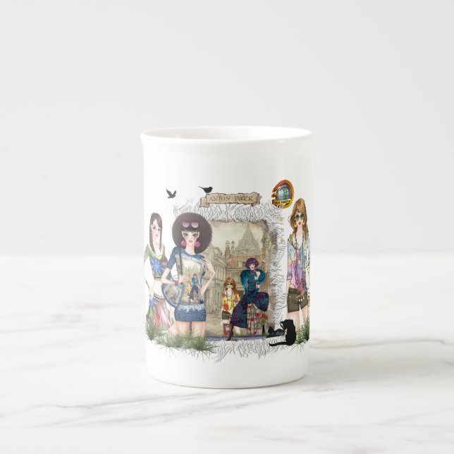 Caneca De Porcelana Modelos de Moda Trendy (Frente)