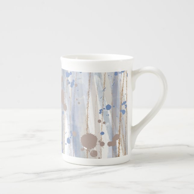 Caneca De Porcelana Modern Abstrato Nature Art Brushstrokes (Direita)
