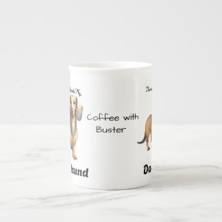 Caneca De Porcelana Modern Sandy Brown DACHSHUND Personalize