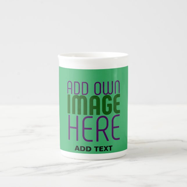 CANECA DE PORCELANA MODERNO EDITABLE EMERALD GREEN IMAGE TEXTO MODELO (Frente)