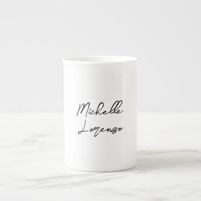 Caneca De Porcelana Moderno profissional Simples Planeje Seu Nome (Frente)