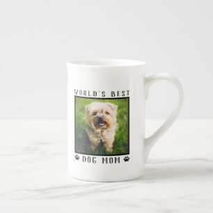Caneca De Porcelana Moldura de Foto de Pet com Pegadas de Pata da Melh