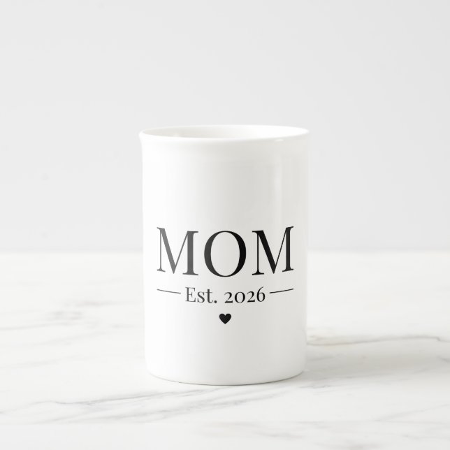 Caneca De Porcelana Mom Established 2026 (Frente)