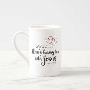 Caneca De Porcelana MOM TEA COM JESUS Christian Quiet Time
