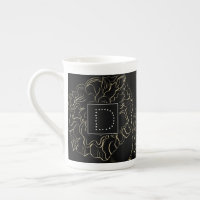 Monograma Floral de Cravo Minimalista Desenhado à