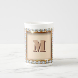 Caneca De Porcelana Monograma Personalizado de Nome Design ✨