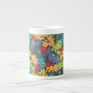 Caneca De Porcelana Monstros engraçados fofos