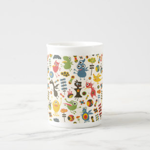 Caneca De Porcelana Monstros Felizes