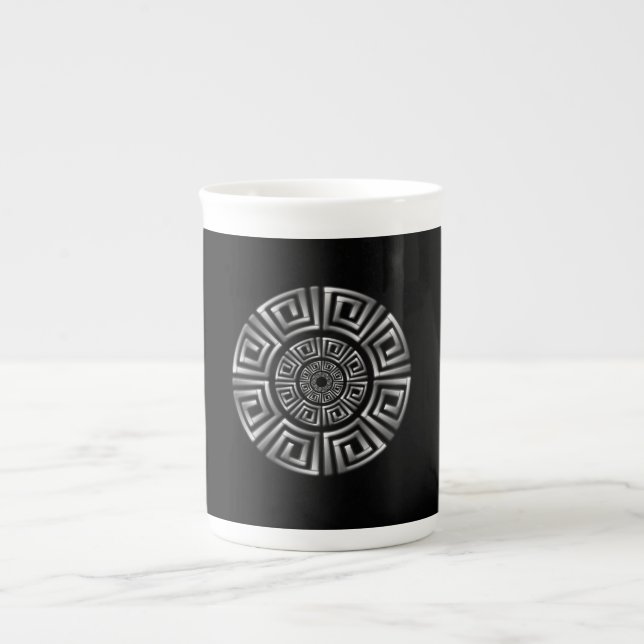 Caneca De Porcelana Motivo de Círculo Grego (Frente)